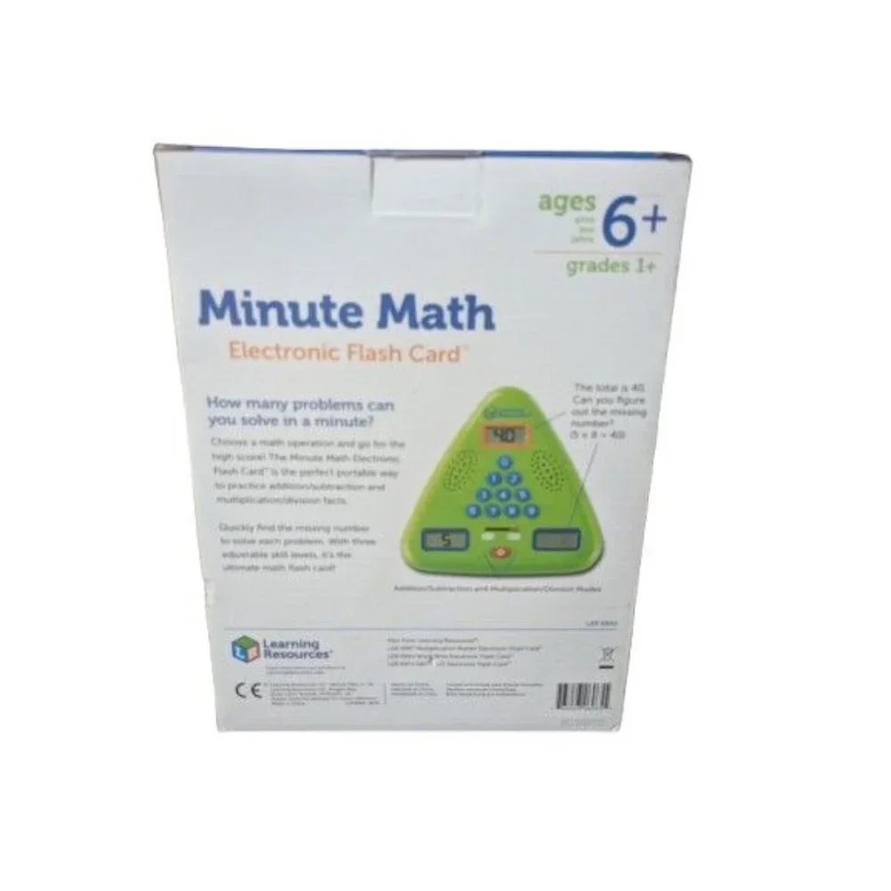 Learning Resources Minute Math Electronic Flash Card: Age 6+ NEW IN BOX